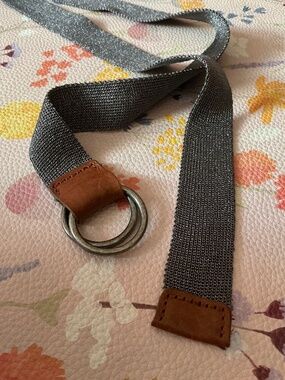 Mexx stretchy metallic and leather tie belt (XS)